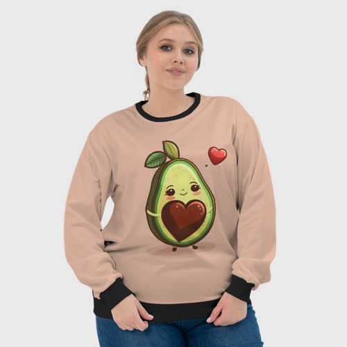 Женский свитшот 3D с принтом Влюбленная авокадо - парные, фото #4