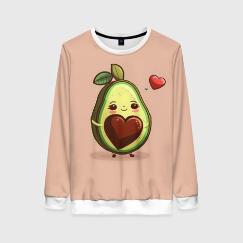 Женский свитшот 3D Влюбленная авокадо - парные, цвет 3D печать