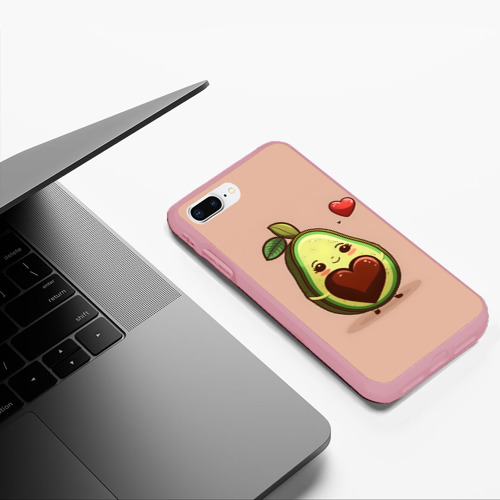 Чехол для iPhone 7Plus/8 Plus матовый Влюбленная авокадо - парные, цвет баблгам - фото 5