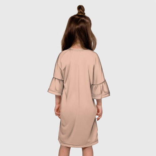 Детское платье 3D с принтом Влюбленная авокадо - парные, вид сзади #2