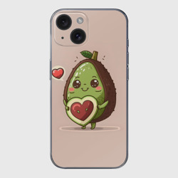 Чехол для iPhone 15 силиконовый с защитой камеры Влюбленный авокадо - парные