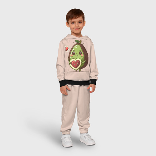 Детский костюм с толстовкой 3D Влюбленный авокадо - парные, цвет черный - фото 3