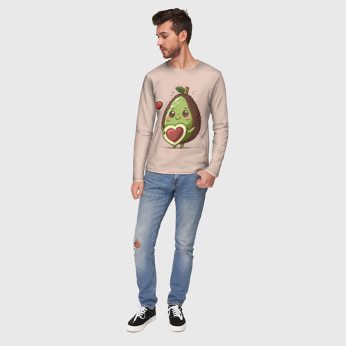 Мужской лонгслив 3D Влюбленный авокадо - парные, цвет 3D печать - фото 5
