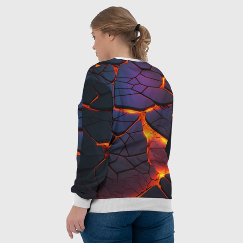 Женский свитшот 3D Неоновая лава - течение, цвет 3D печать - фото 7