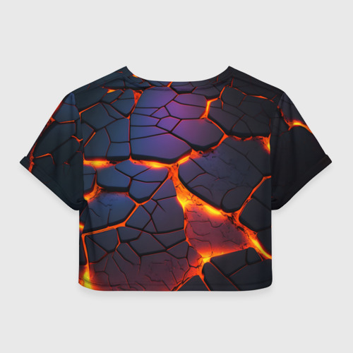 Женская футболка Crop-top 3D Неоновая лава - течение, цвет 3D печать - фото 2