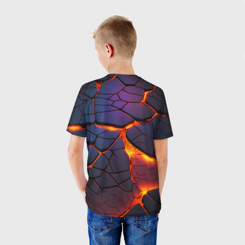 Детская футболка 3D Неоновая лава - течение, цвет 3D печать - фото 4