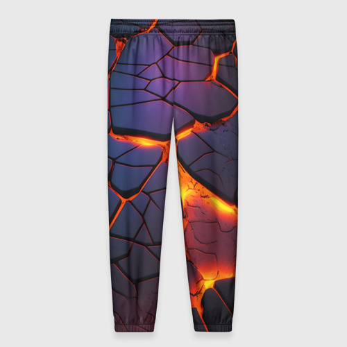 Женские брюки 3D с принтом Неоновая лава - течение, вид сзади #1