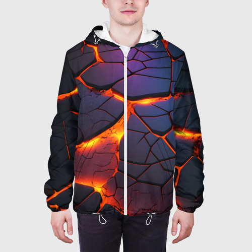 Мужская куртка 3D Неоновая лава - течение, цвет 3D печать - фото 4