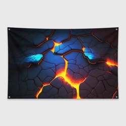 Флаг-баннер Яркая неоновая лава, разломы