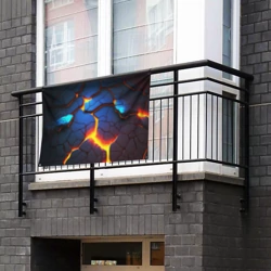 Флаг-баннер Яркая неоновая лава, разломы - фото 2