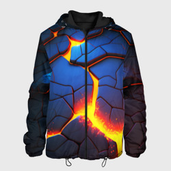 Мужская куртка 3D Яркая неоновая лава, разломы