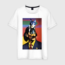 Кошачья мечта Сальвадора Дали - нейросеть - joke – Мужская футболка хлопок с принтом купить со скидкой в -20%