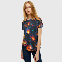 Женская футболка 3D Светящиеся цветы - фото 2