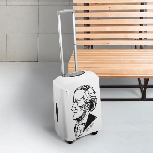 Чехол для чемодана 3D Рихард Вагнер, графический портрет композитора, цвет 3D печать - фото 3