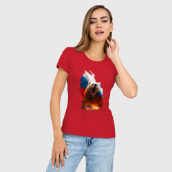 Женская футболка хлопок Slim Злой русский медведь - фото 2