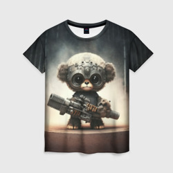 Женская футболка 3D Cute Animal with a gun