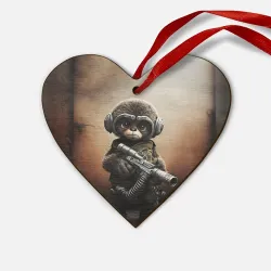 Деревянная игрушка Сердце Зверь с оружием