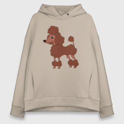 Женское худи Oversize хлопок Пудель коричневый