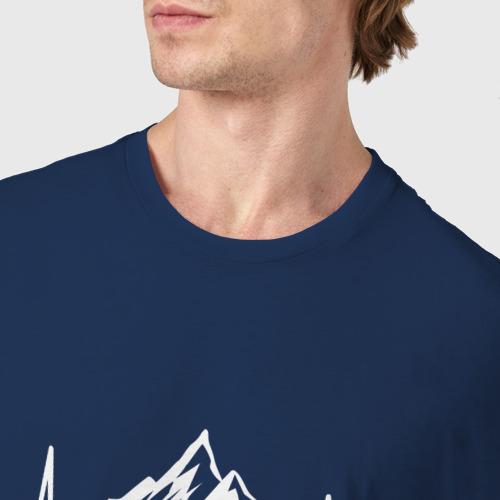 Мужская футболка хлопок Горы в сердце, цвет темно-синий - фото 6