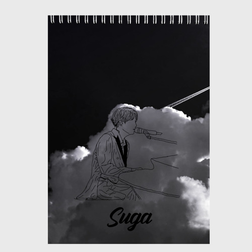 Скетчбук Suga BTS, цвет белый