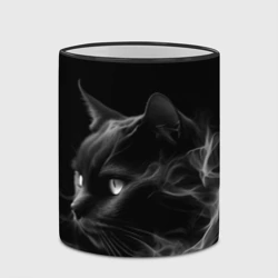Кружка с полной запечаткой Черный кот в дыму - фото 2