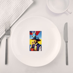 Набор: тарелка + кружка Salvador Dali and rhinoceros - neural network - pop art - фото 2