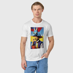 Мужская футболка хлопок Salvador Dali and rhinoceros - neural network - pop art - фото 2