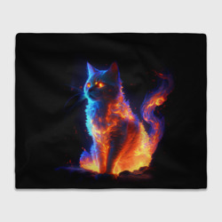 Плед 3D Огненная кошка