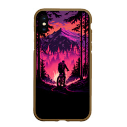 Чехол для iPhone XS Max матовый Велопрогулка на закате