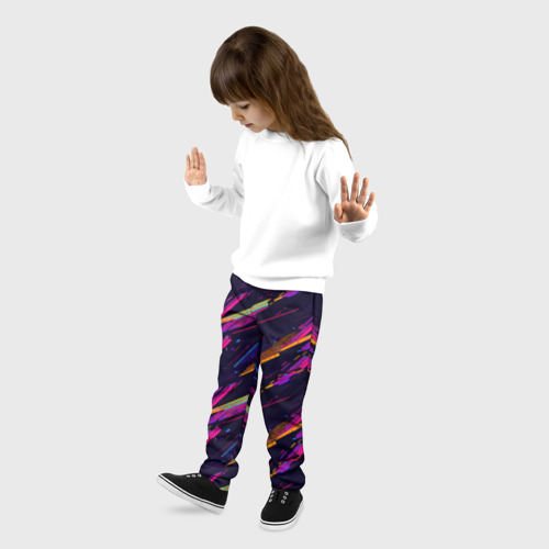 Детские брюки 3D с принтом Глитч полосы, фото на моделе #1