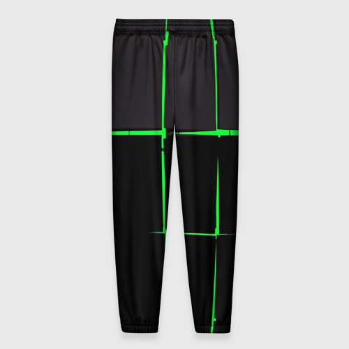 Мужские брюки 3D с принтом Абстрактные лучи лазерные, вид сзади #1