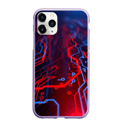 Чехол для iPhone 11 Pro матовый Neon Cyberpunk steel