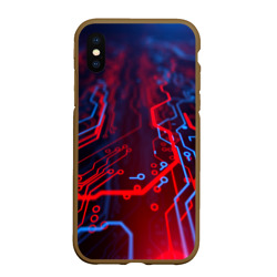 Чехол для iPhone XS Max матовый Neon Cyberpunk steel