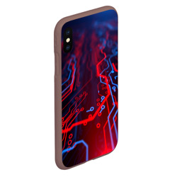 Чехол для iPhone XS Max матовый Neon Cyberpunk steel - фото 2