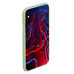 Чехол для iPhone XS Max матовый Neon Cyberpunk steel - фото 2