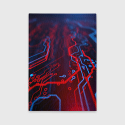 Обложка для автодокументов Neon Cyberpunk steel