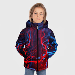 Зимняя куртка для мальчиков 3D Neon Cyberpunk steel - фото 2