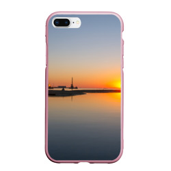 Чехол для iPhone 7Plus/8 Plus матовый Санкт-Петербург, закат на Финском заливе