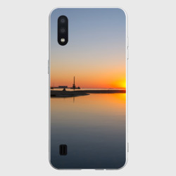 Санкт-Петербург, закат на Финском заливе – Чехол для Samsung A01 с принтом купить