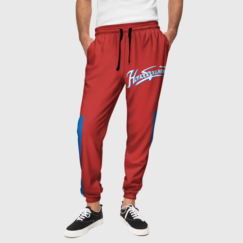 Мужские брюки 3D Непобедимый - в цветах российского флага, цвет 3D печать - фото 4
