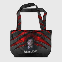 Пляжная сумка 3D Wedneday black and red