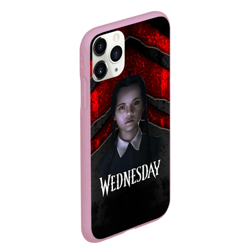 Чехол для iPhone 11 Pro Max матовый Wedneday black and red, цвет розовый - фото 3