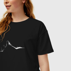 Женская футболка хлопок Oversize Котик - силуэт - фото 2