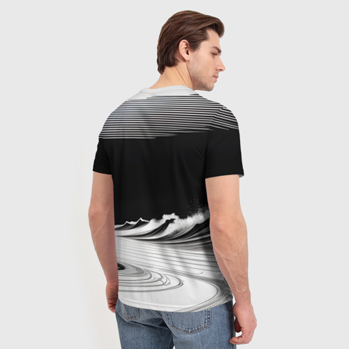 Мужская футболка 3D Ураган линий, цвет 3D печать - фото 4