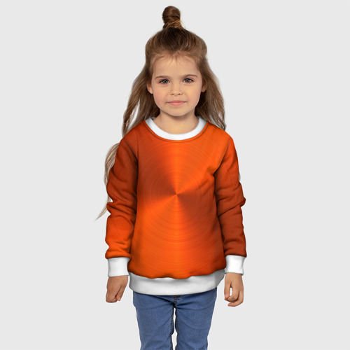 Детский свитшот 3D Оранжевый волнообразный дисковый узор, цвет 3D печать - фото 7