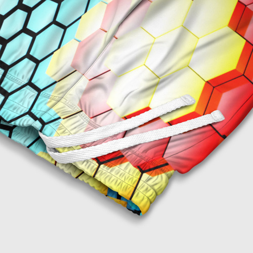 Детские спортивные шорты 3D с принтом Shape abstract color, фото #4