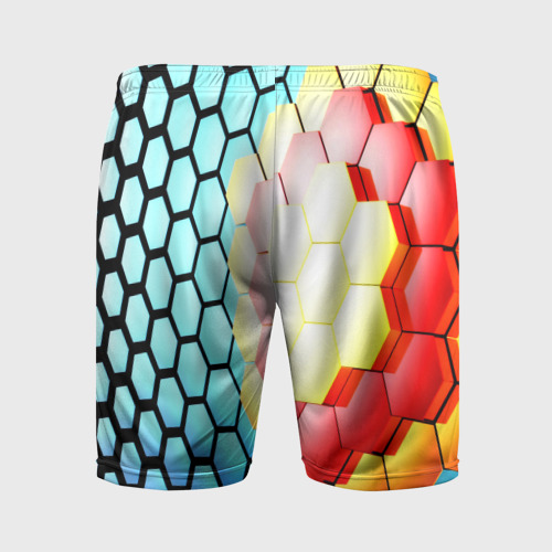 Мужские шорты спортивные Shape abstract color, цвет 3D печать - фото 2