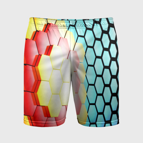 Мужские шорты спортивные Shape abstract color, цвет 3D печать