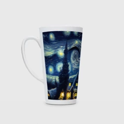 Кружка Латте Новогодняя ночь - имитация Ван Гога