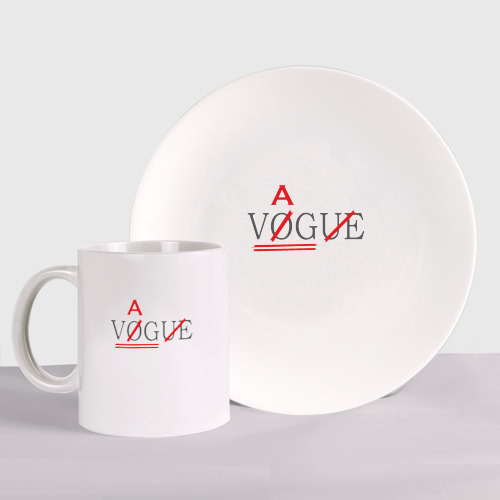Набор: тарелка + кружка Vag not Vogue